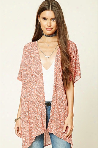 Longline Geo Print Kimono