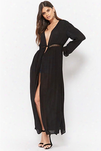 Longline Self-tie Cardigan