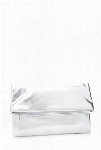 Metallic Fold-over Clutch