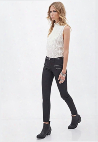 Mid-rise - Zippered Skinny Jeans