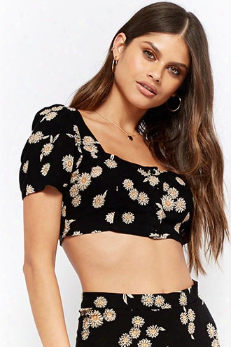 Motel Daisy Button-front Crop Top