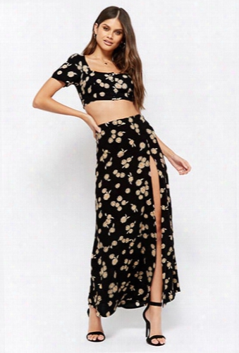 Motel Daisy Print Maxi Skirt