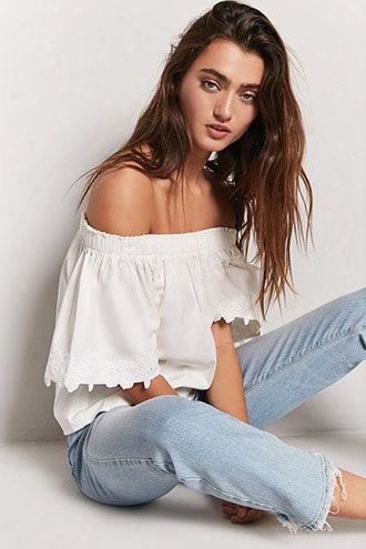 Off-the-shoulder Applique Top