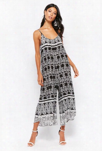 Ornate Print Culotte Jumpsuit