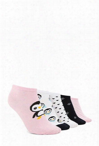 Penguin Print Socks - 5 Pack