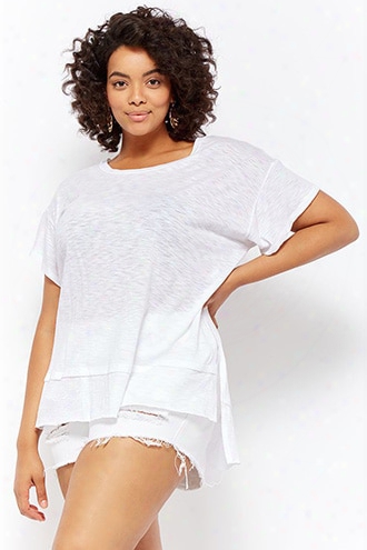 Plus Size Burnout Slub Knit Tee