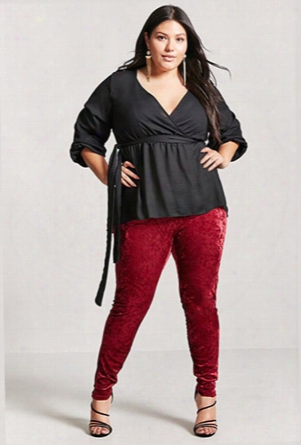 Plus Size Crushed Velvet Leggings