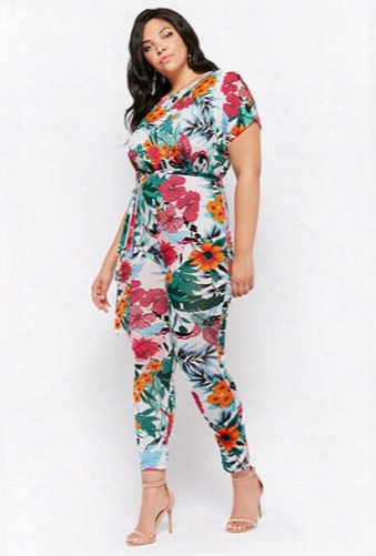 Plus Size Floral Jumpsuit