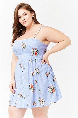 Plus Size Floral Print Cami Dress