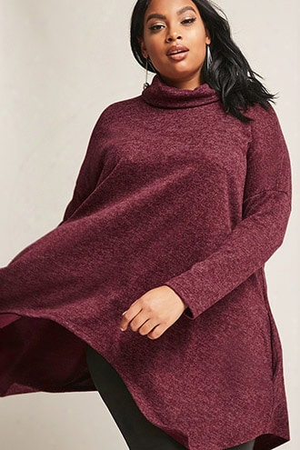 Plus Size Marled Cowl Neck Tunic