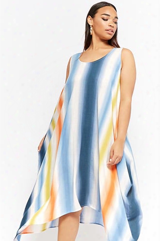 Plus Size Ombre Crescent Hem Dress