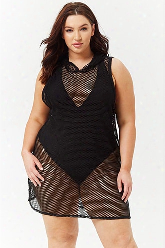 Plus Size Open-knit Swim Cover-up