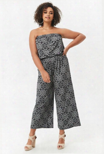 Plus Size Ornate Print Jumpsuit