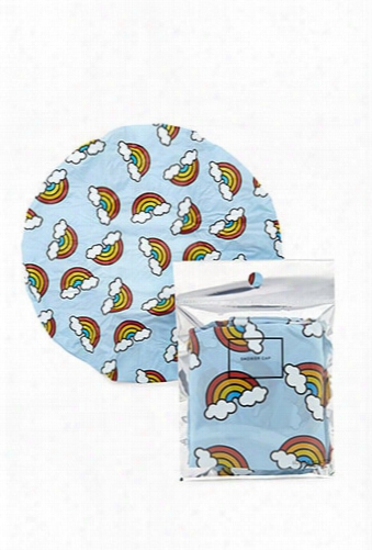 Rainbow Print Shower Cap