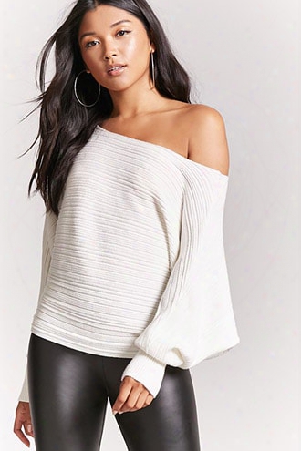 Ribbed Knit Batwing Sweater