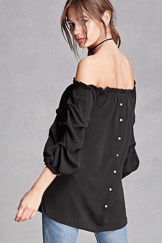 Ruched-sleeve Top