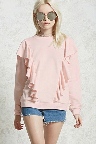 Ruffle Trim Sweatshirt