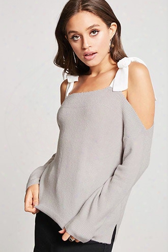 Self-tie Open-shoulder Sweater