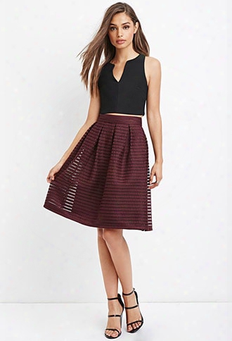Shadow Stripe Mesh Skirt