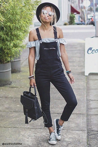 Skinny Denim Overalls