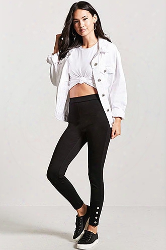 Snap-button Ponte Leggings