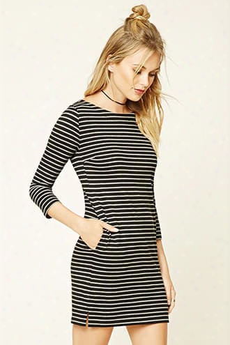 Striped Boat Neck Dress