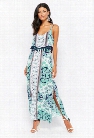 Layered Floral Print Maxi Dress