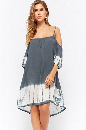 Tie-dye Open-shoulder Mini Dress