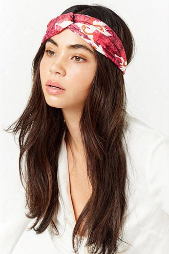 Twist-front Floral Headwrap