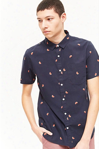 Watermelon Print Pocket Shirt