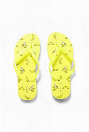 Banana Print Flip Flops