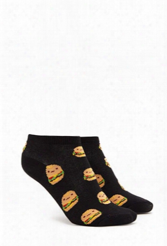 Burger Print Ankle Socks