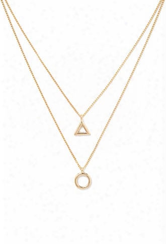 Circle Triangle Layered Necklace