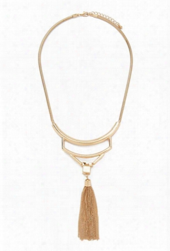 Cutout Tassel Statement Necklace