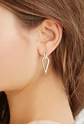 Diamond-shaped Cutout Ear Jackets