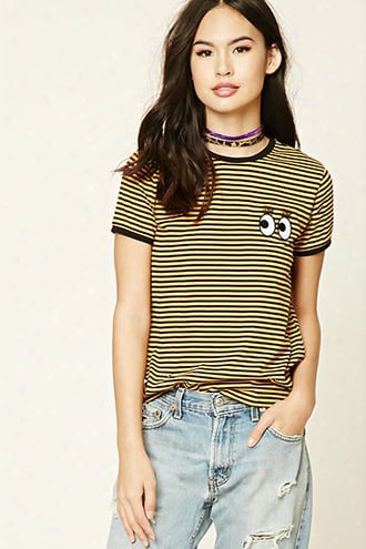 Eyes Striped Ringer Tee