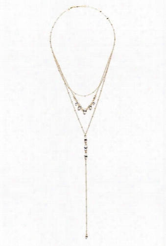 Faux Crystal Teardrop Necklace Set