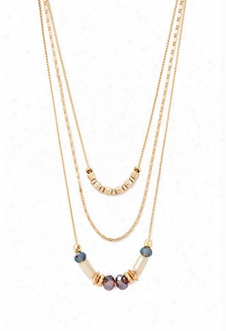 Faux Gem Beaded Necklace Set