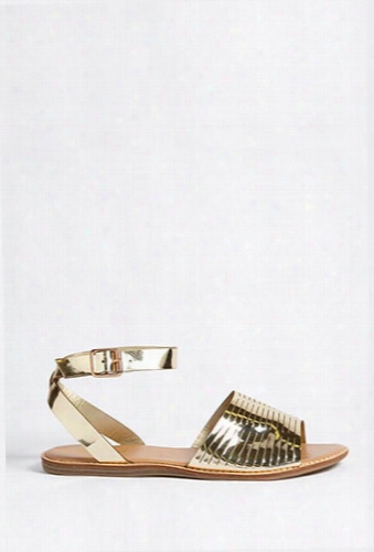 Faux Leather Metallic Sandals