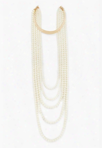 Faux Pearl Statement Necklace