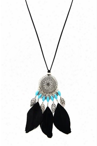 Feather Pendant  Necklace