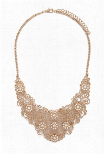 Floral Filigree Bib Necklace