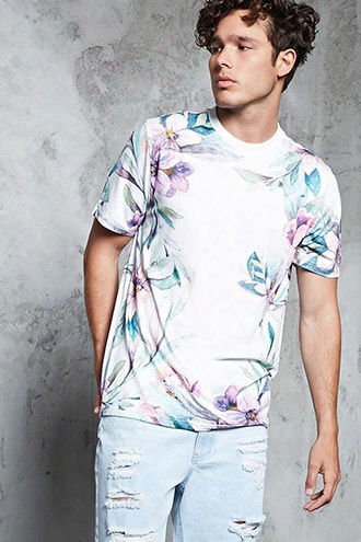 Floral Print Graphic Tee