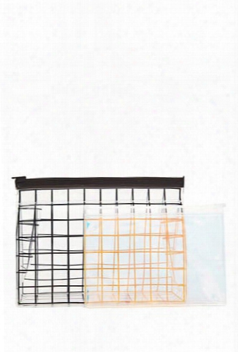 Grid Makeup Bag Set