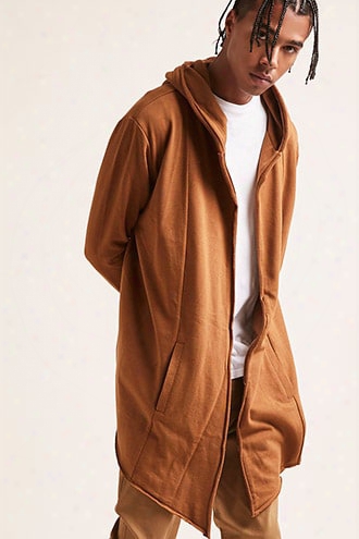 Hooded Open-front Longline Cardigan