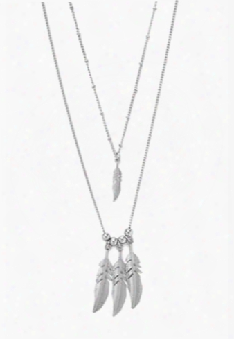 Layered Feather Charm Necklace