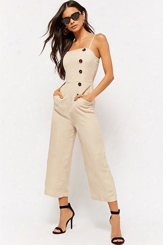 Linen-blend Culotte Jumpsuit