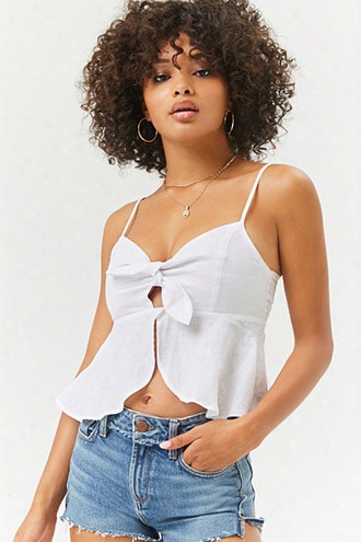 Linen Knotted Crop Cami