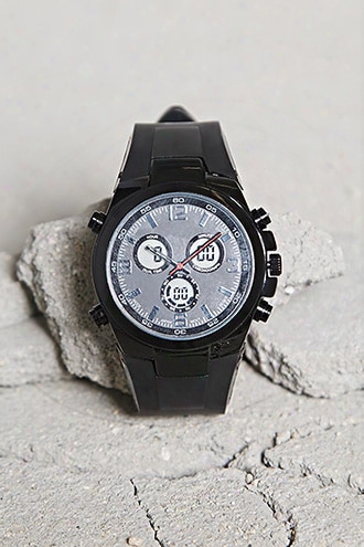 Men Silicone-strap Matte Watch