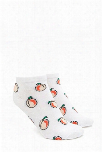 Peach Print Ankle Socks